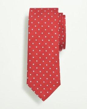 diamond print silk slim tie