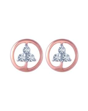 diamond-studded rose gold earrings