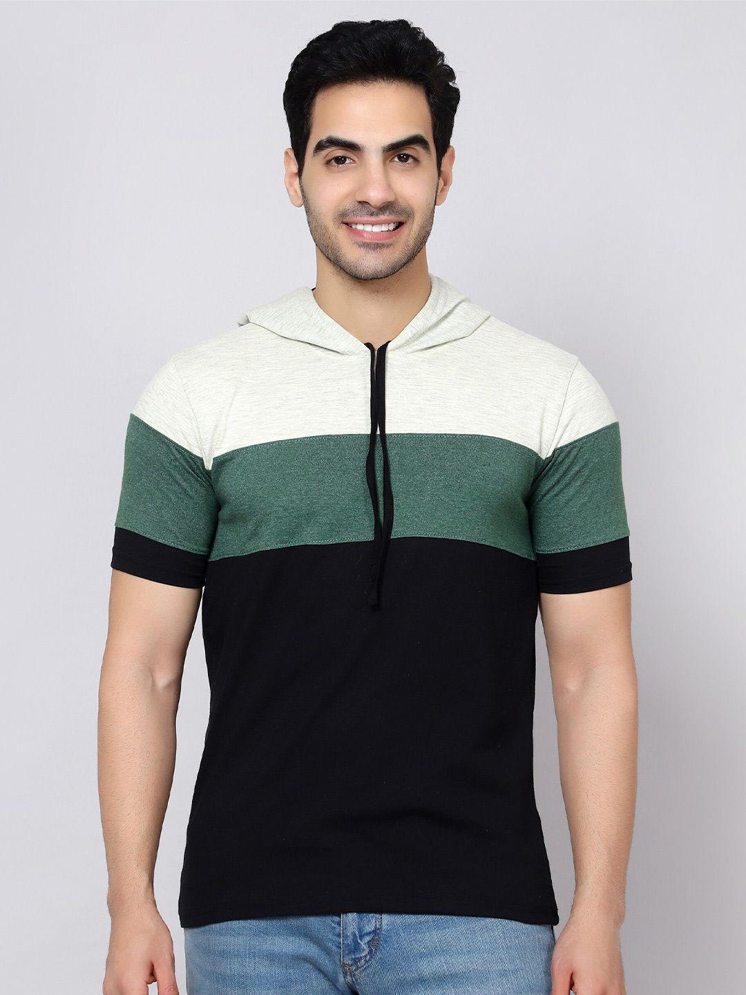 diaz colourblocked hooded cotton t-shirt