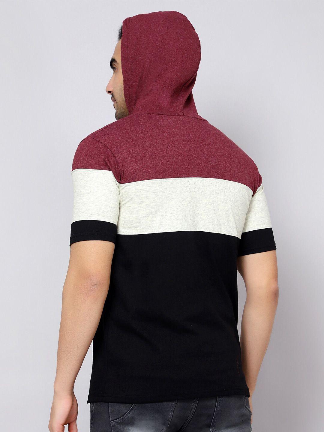 diaz hooded colourblocked cotton t-shirt