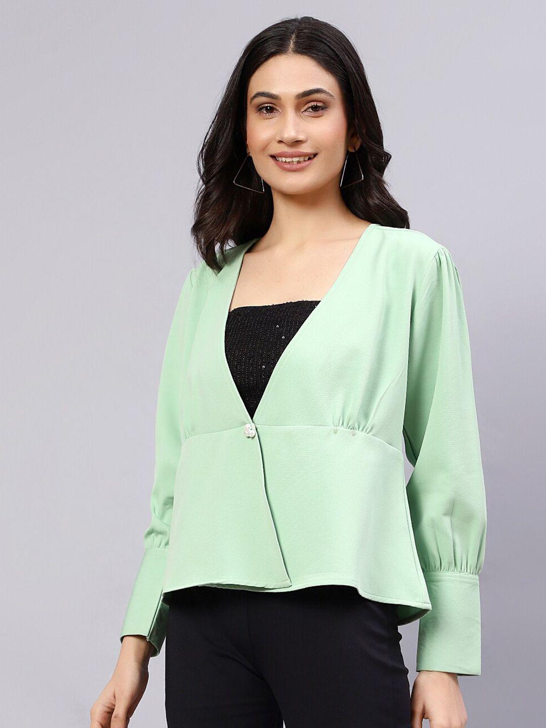 diaz women green comfort casual shirt