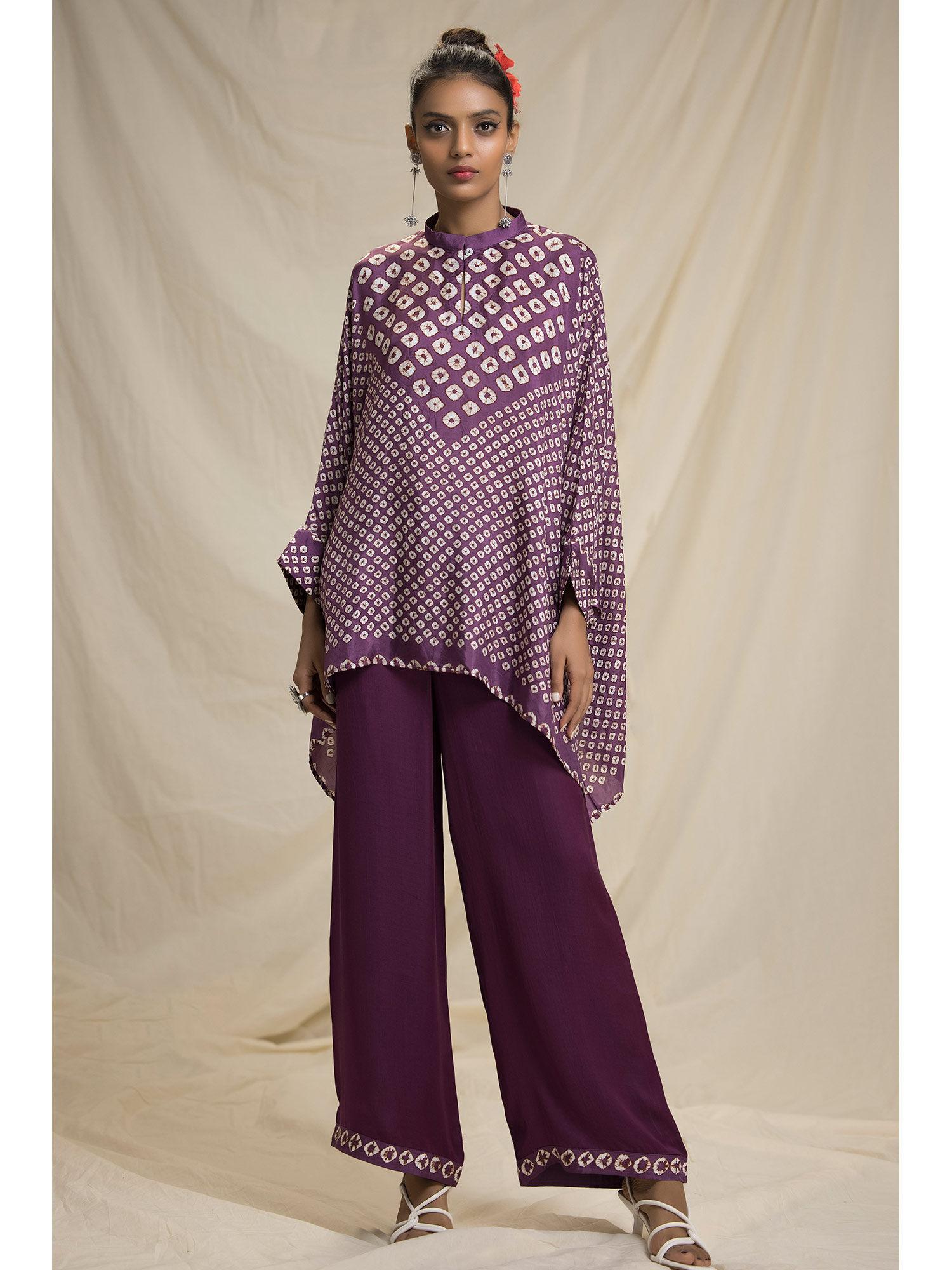 dibbia chanel plum tunic with palazzo (set of 2)