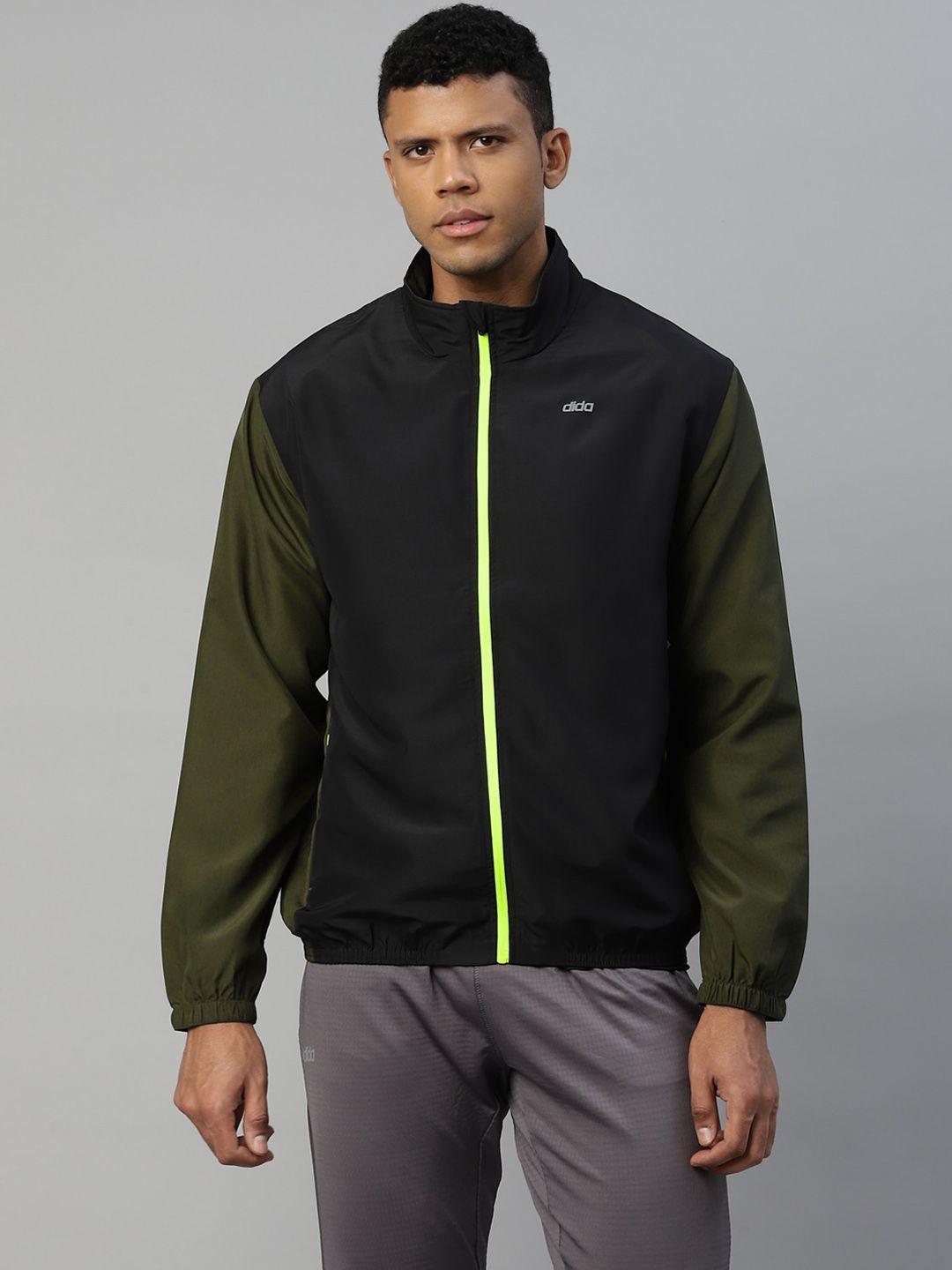 dida men colourblocked lightweight cycling bomber with embroidered jacket