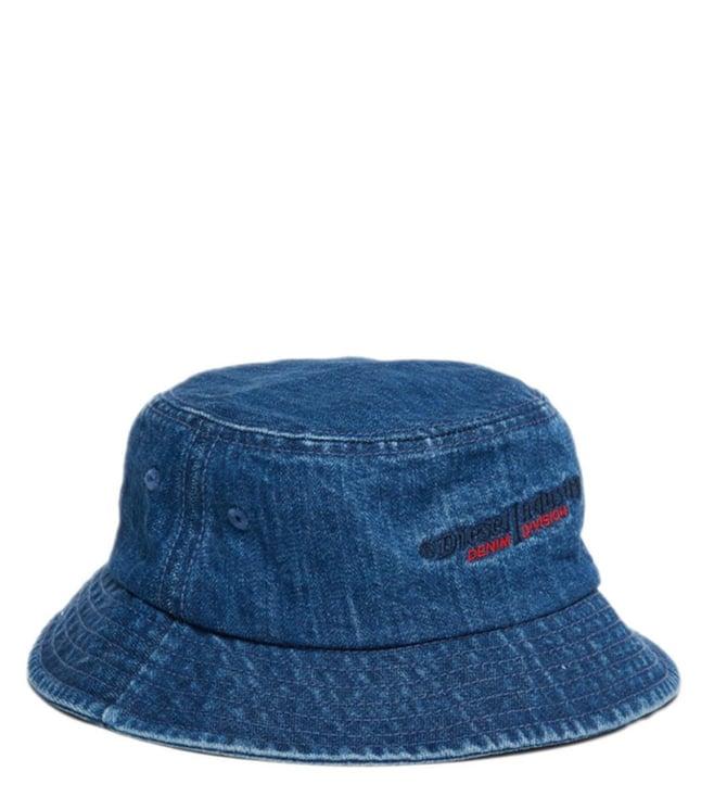 diesel kids blue logo fuzz hat (3-7 years)
