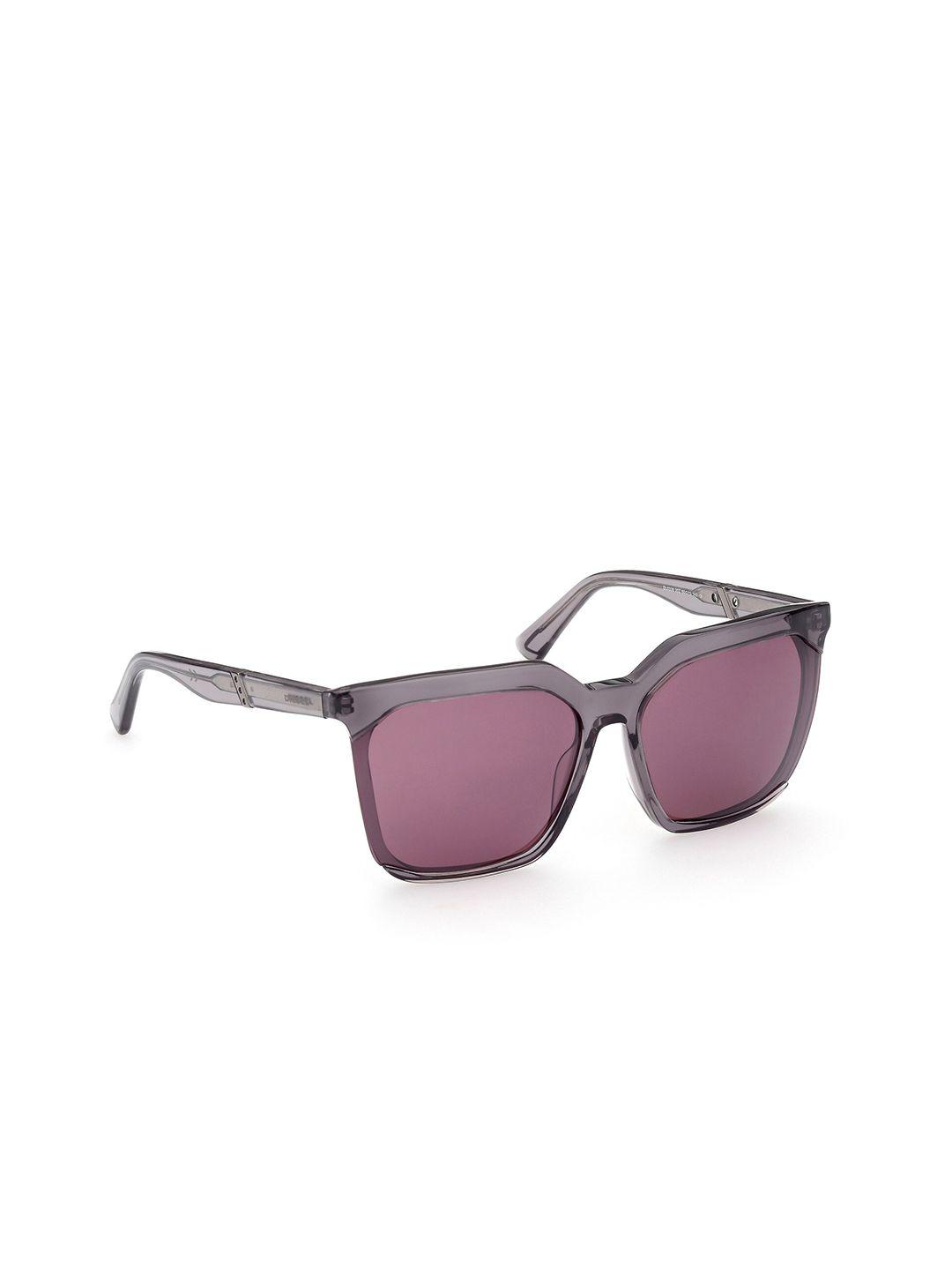 diesel women purple lens & steel-toned square sunglasses dl0338 60 20z