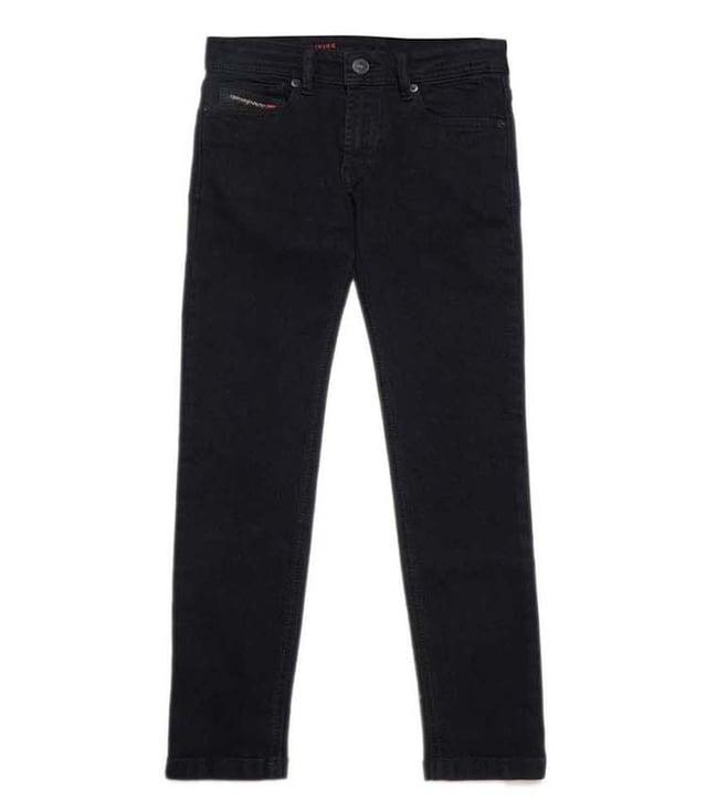 diesel kids black fitted jeans