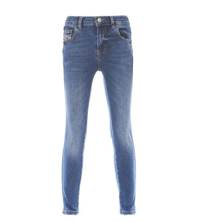 diesel kids blue d-slandy-high-j fitted jeans