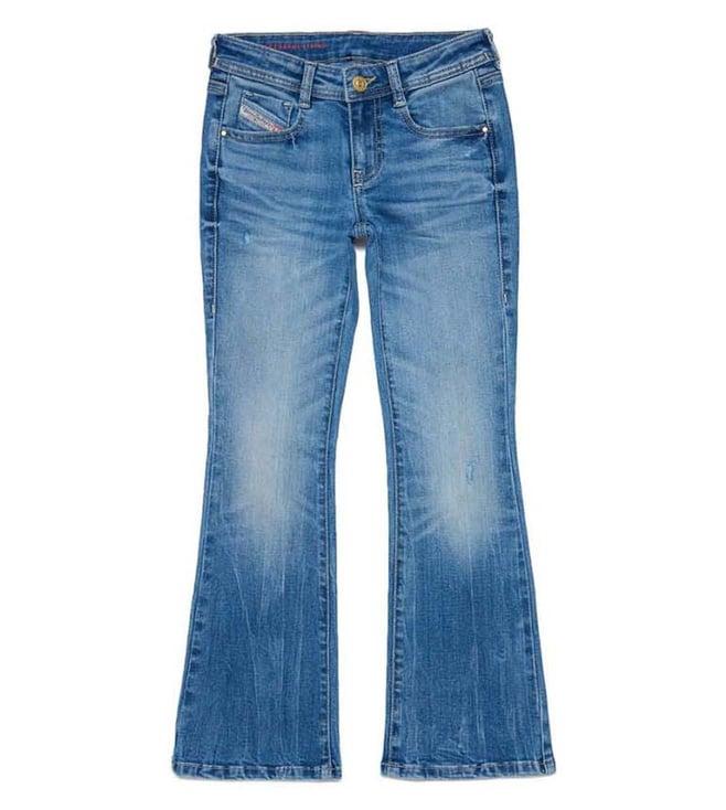 diesel kids blue fitted jeans