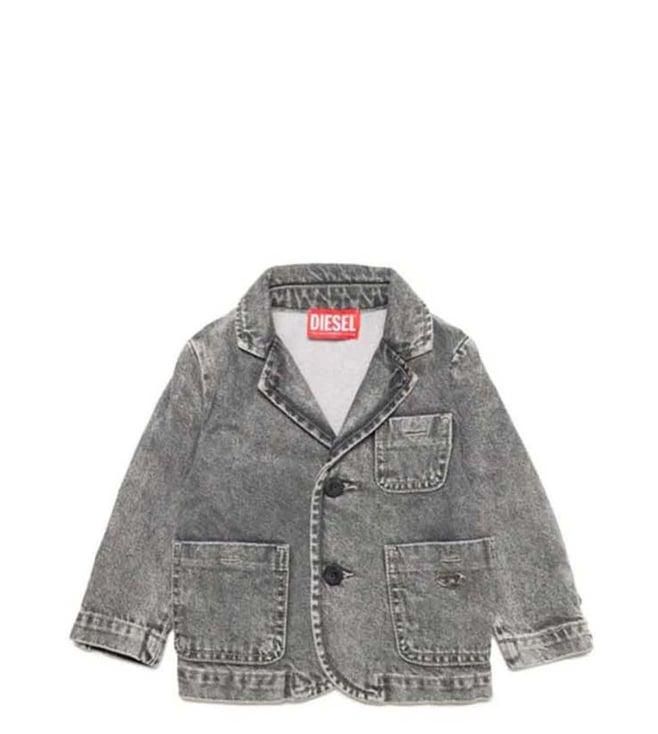 diesel kids grey straight fit jacket