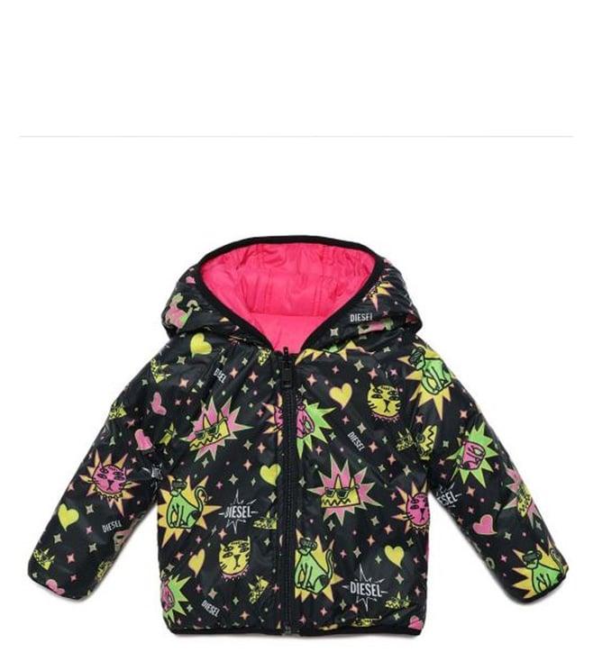 diesel kids multi colourful printed comfort fit reversible jacket