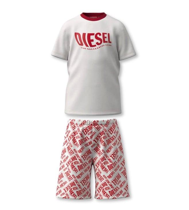 diesel kids multicolor printed fitted fit t-shirt & shorts