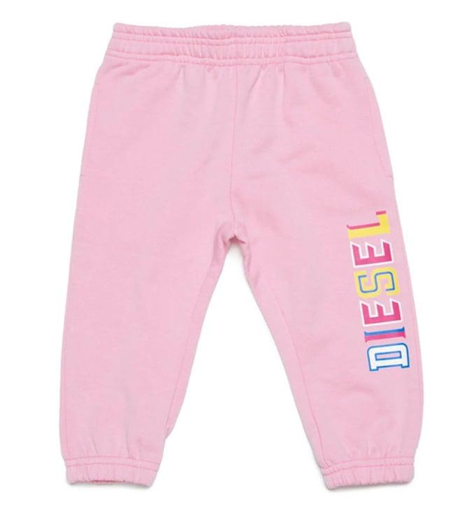 diesel kids pink logo fitted pants