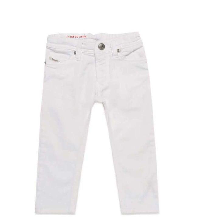 diesel kids white straight fit jeans