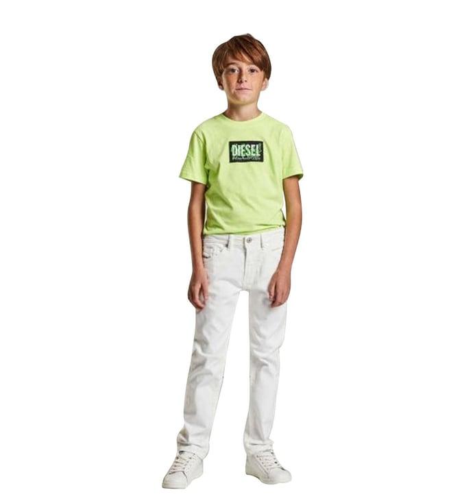 diesel kids white thommer fitted jogg jeans