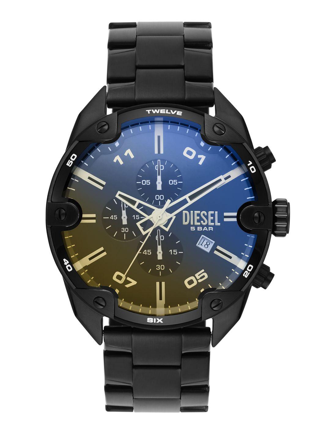 diesel men black analogue chronograph watch dz4609