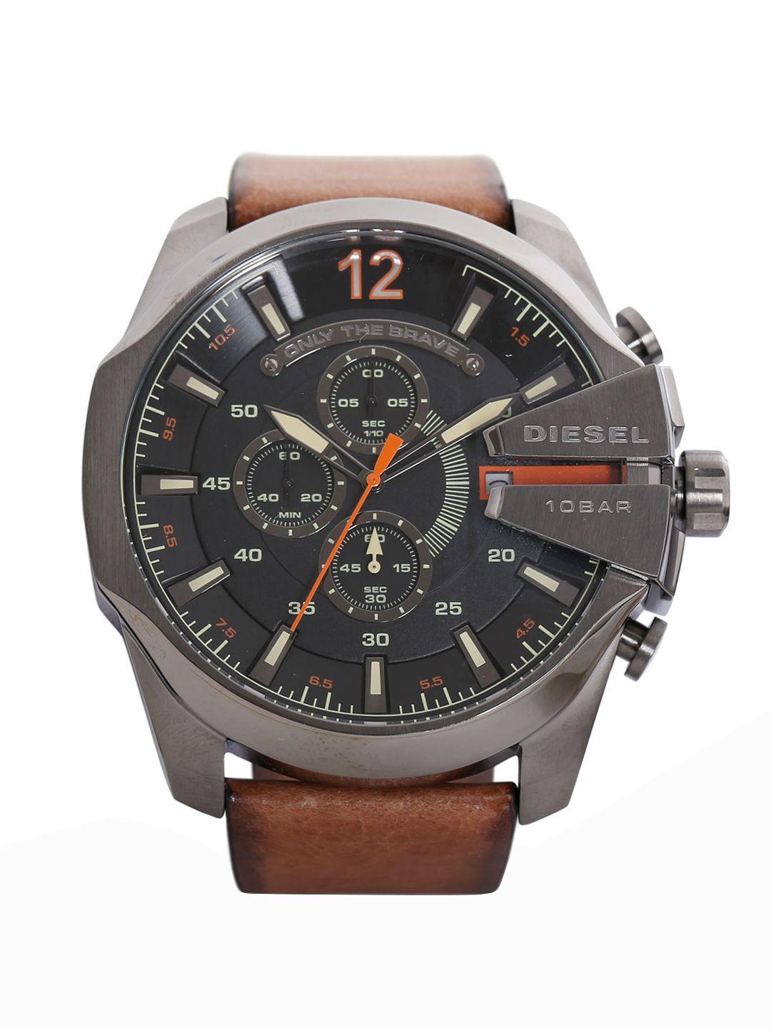 diesel men black dial chronograph watch dz4343