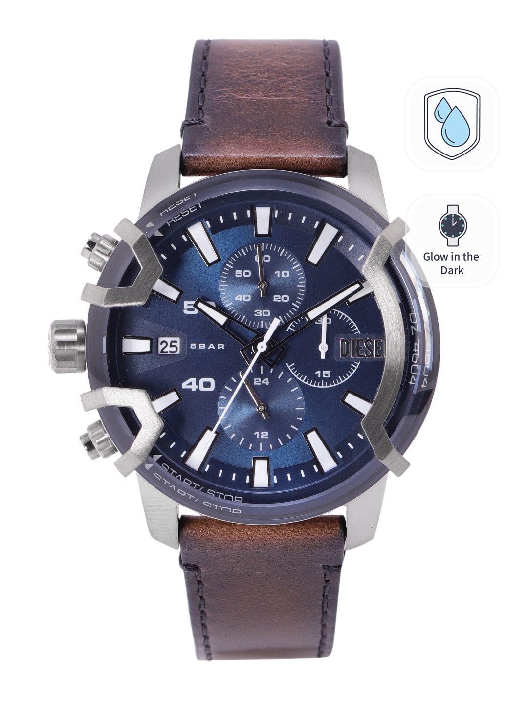 diesel men blue analogue chronograph watch dz4604