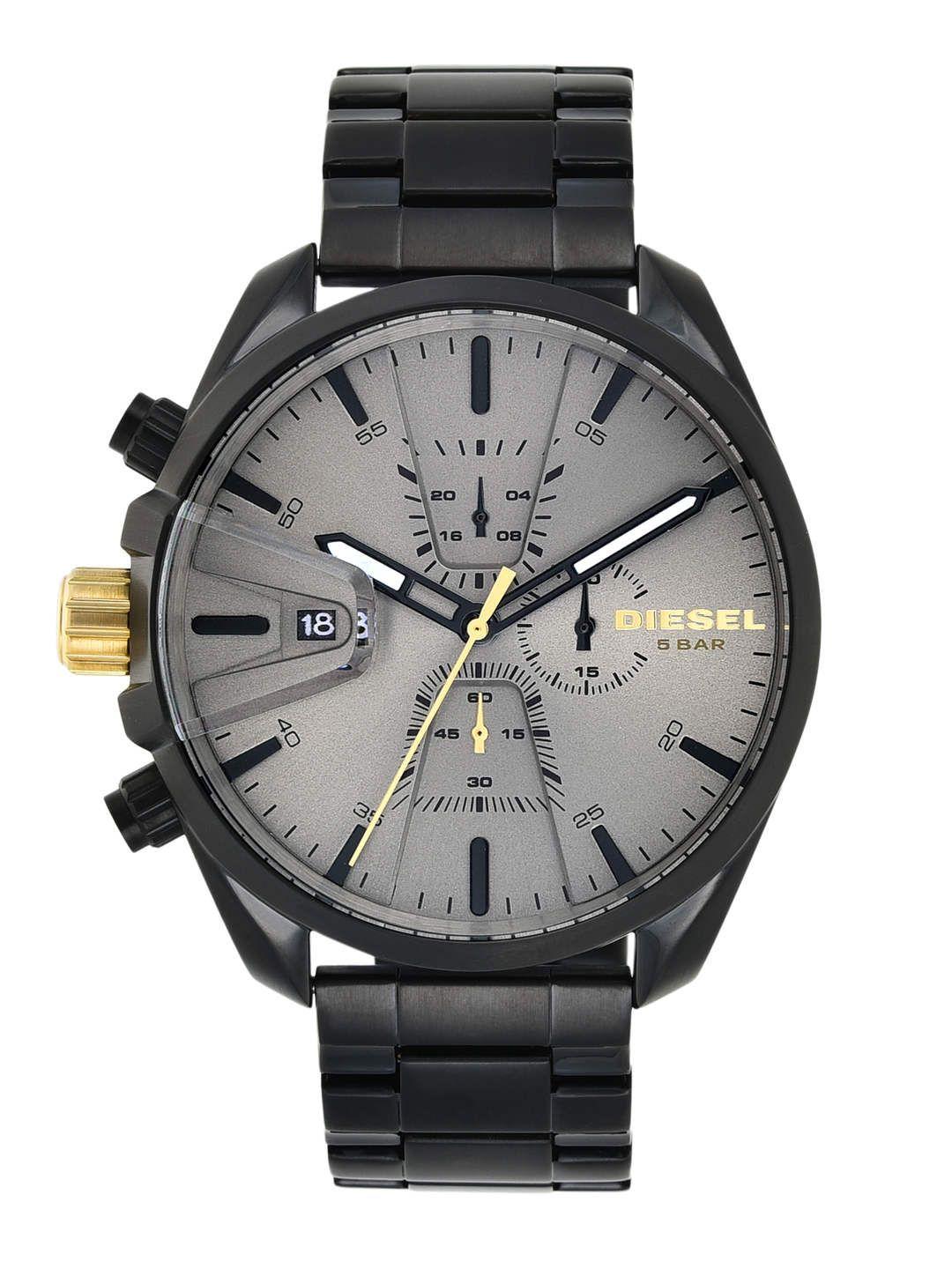 diesel men grey & black chronograph watch dz4474i