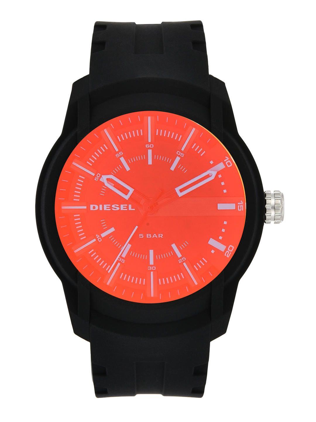 diesel men orange analogue watch dz1819