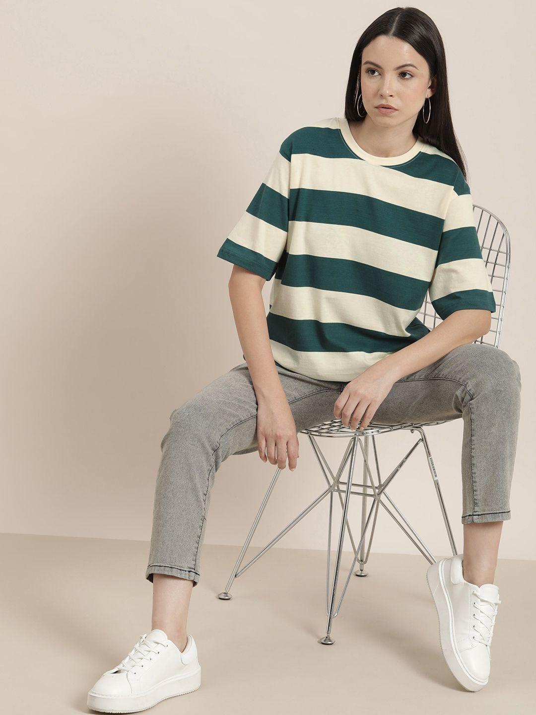 difference of opinion women striped loose t-shirt