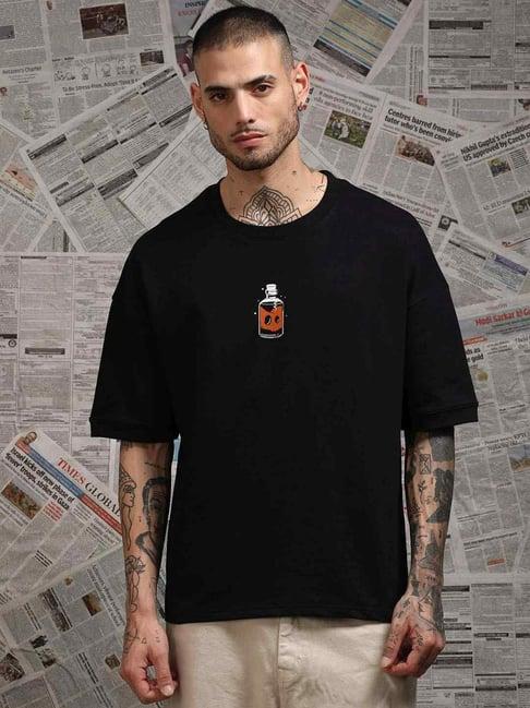 difference of opinion black loose fit printed unisex t-shirt