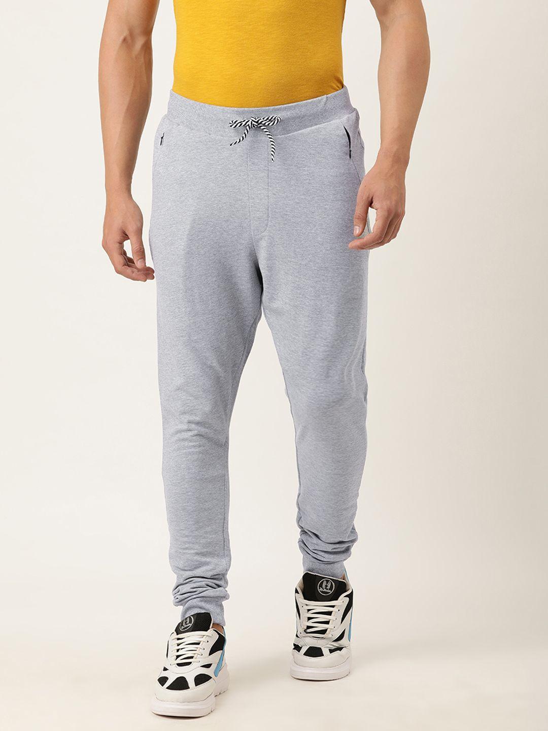 difference of opinion grey melange solid slim fit joggers