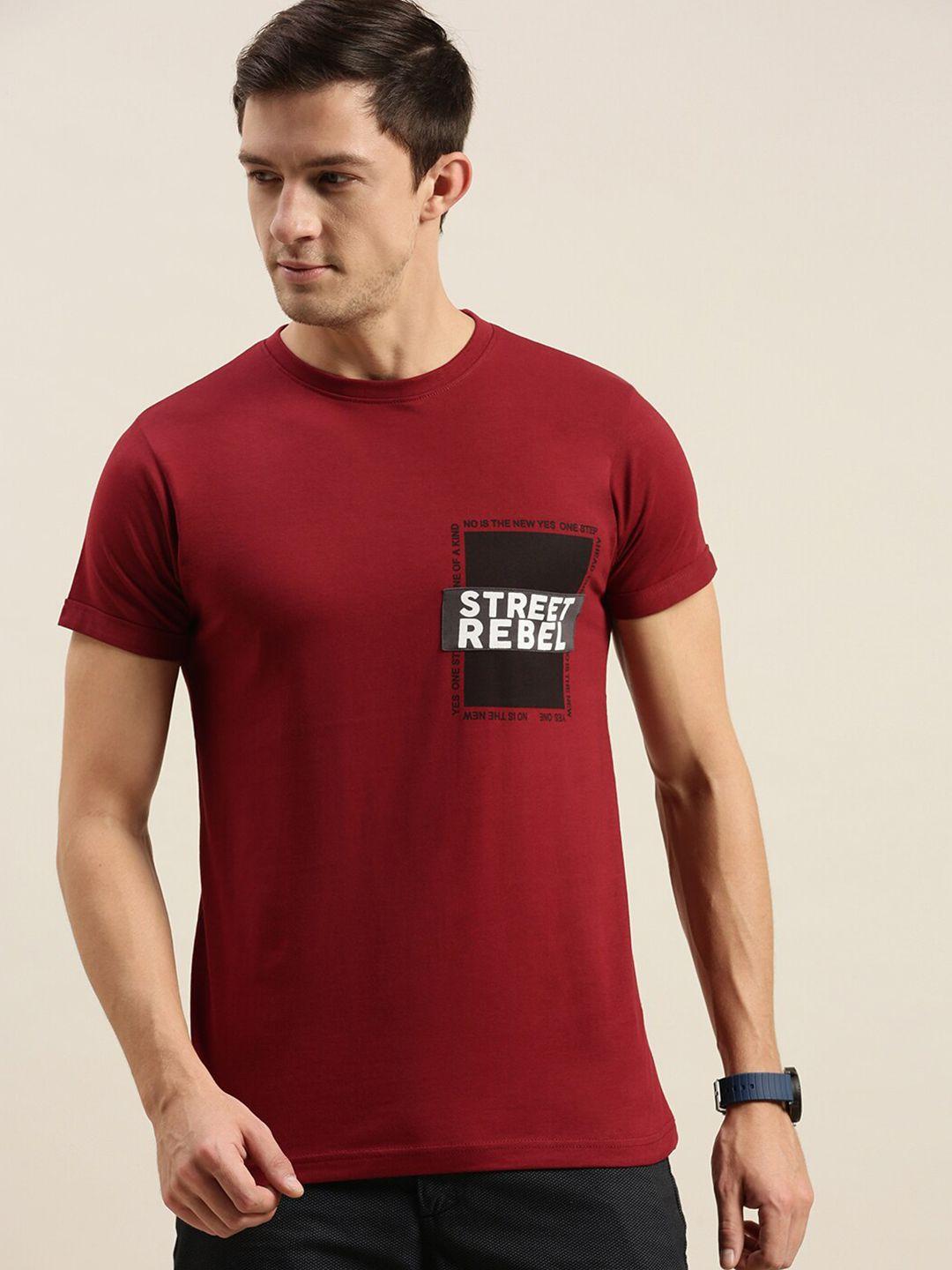 difference of opinion men maroon pockets t-shirt