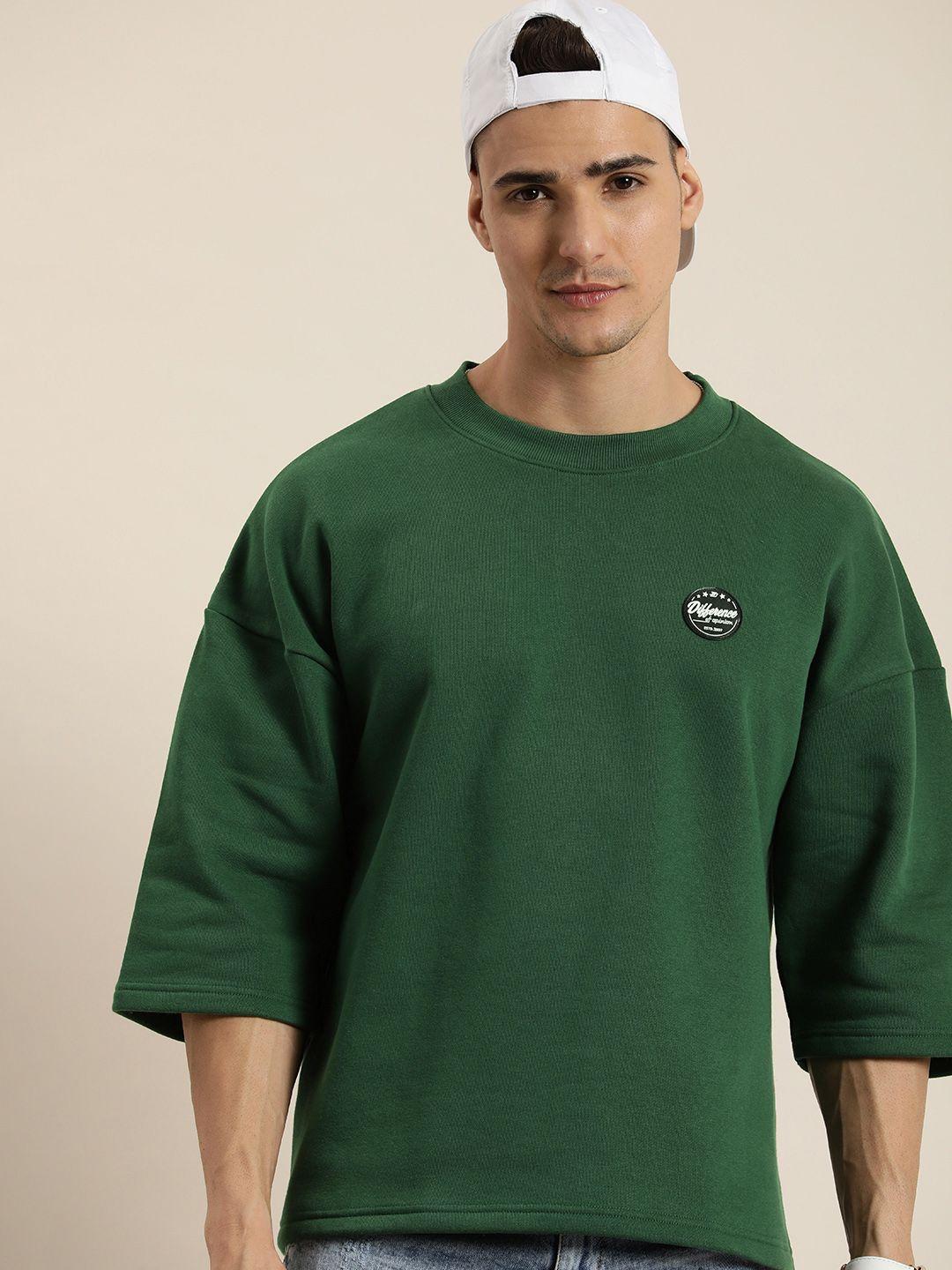 difference of opinion men oversized fleece sweatshirt with applique detail