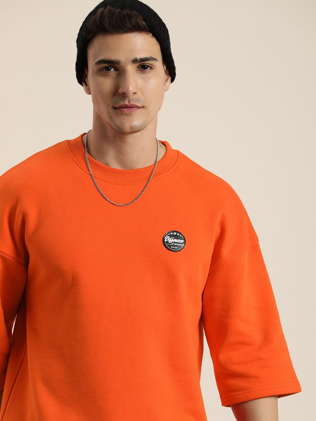difference of opinion men oversized fleece sweatshirt with applique detail