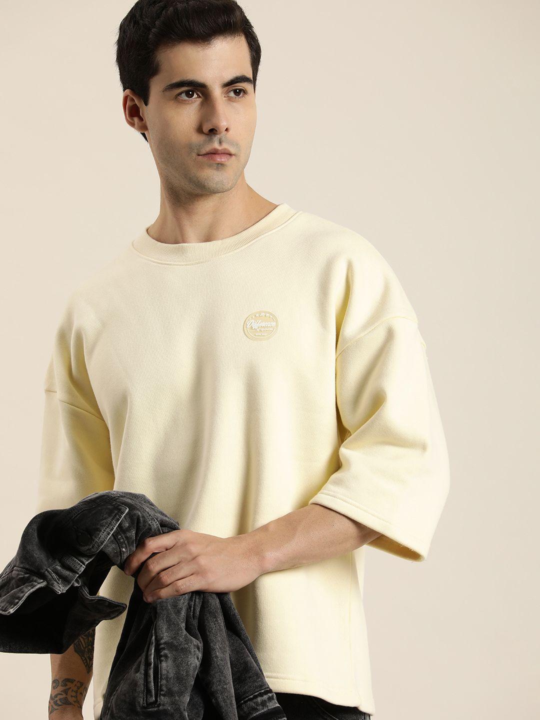 difference of opinion men oversized fleece sweatshirt with applique detail