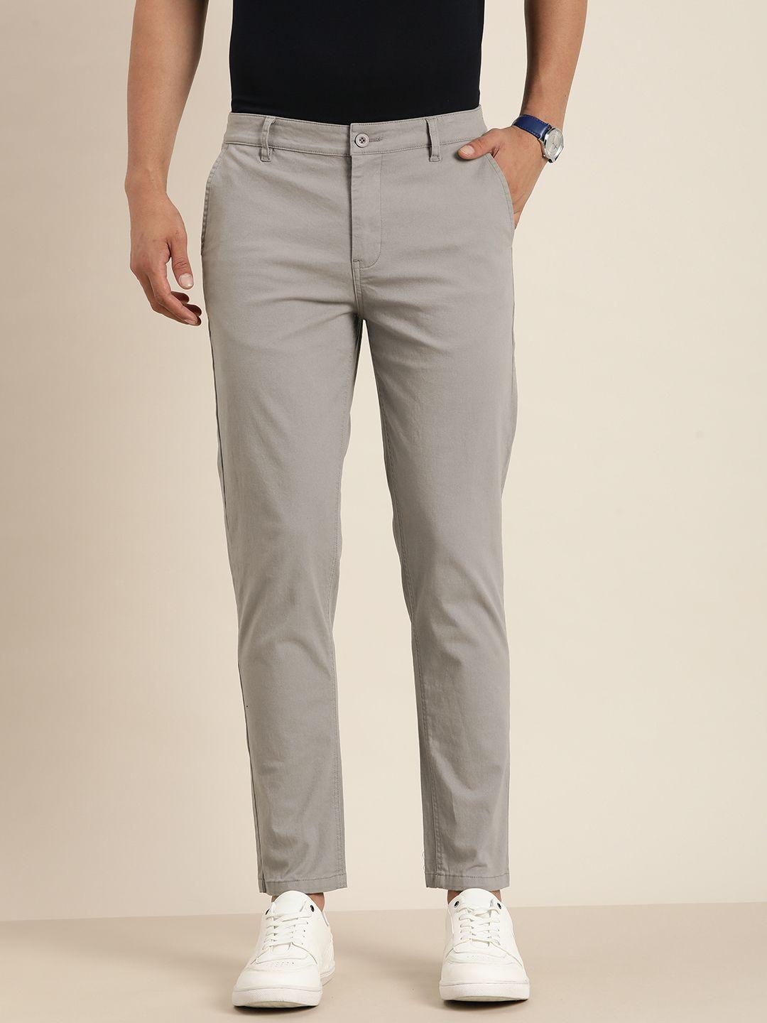 difference of opinion men solid regular fit chinos trousers