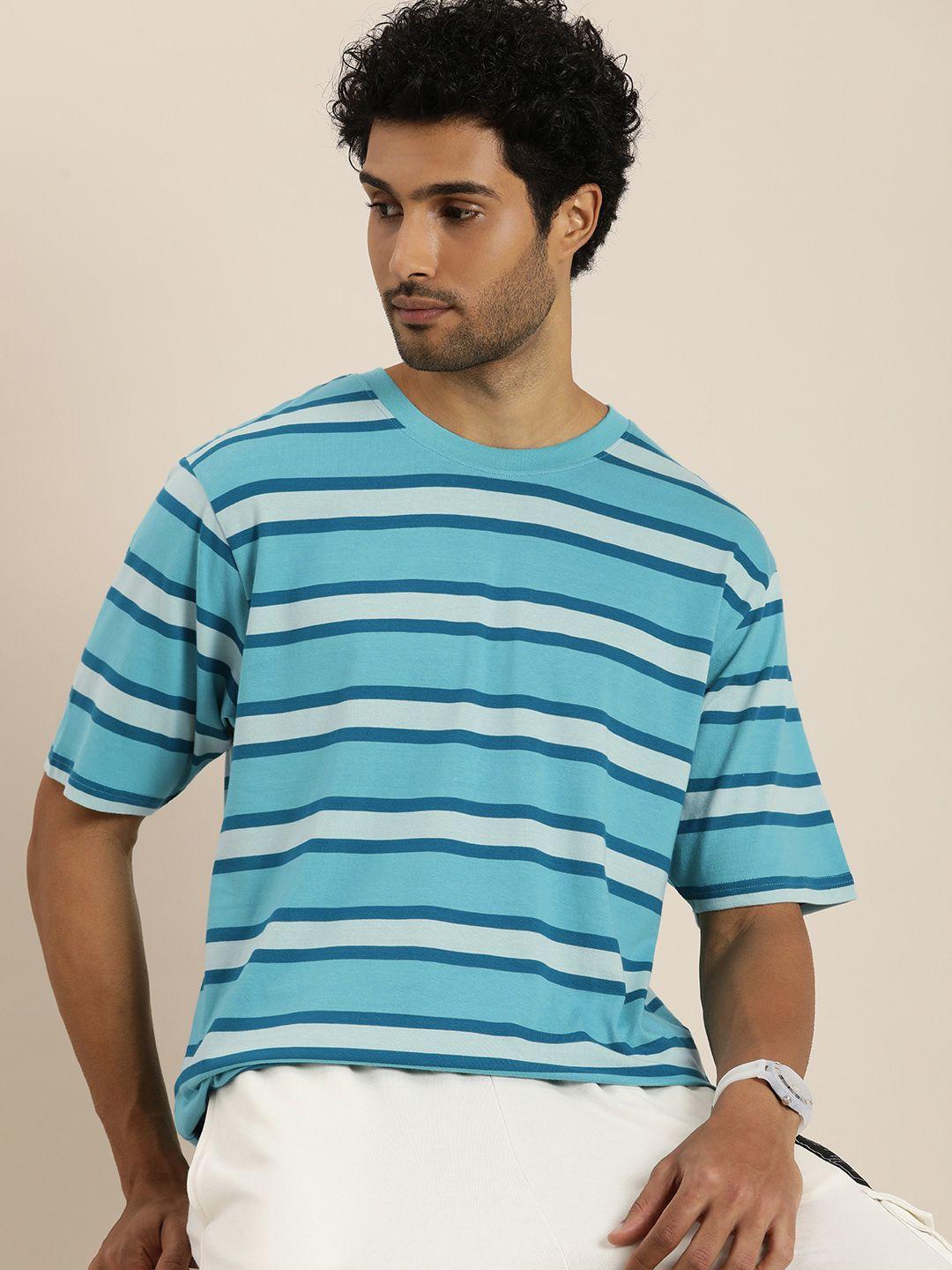 difference of opinion men striped pure cotton t-shirt