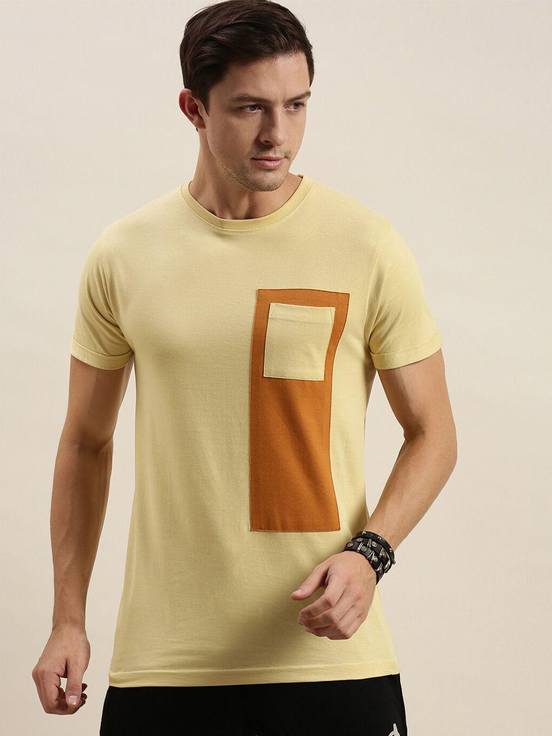 difference of opinion men yellow pockets t-shirt