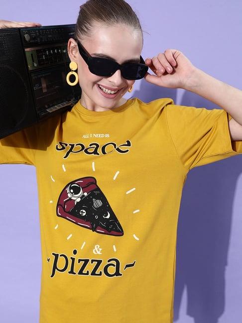 difference of opinion mustard graphic cotton oversized t-shirt