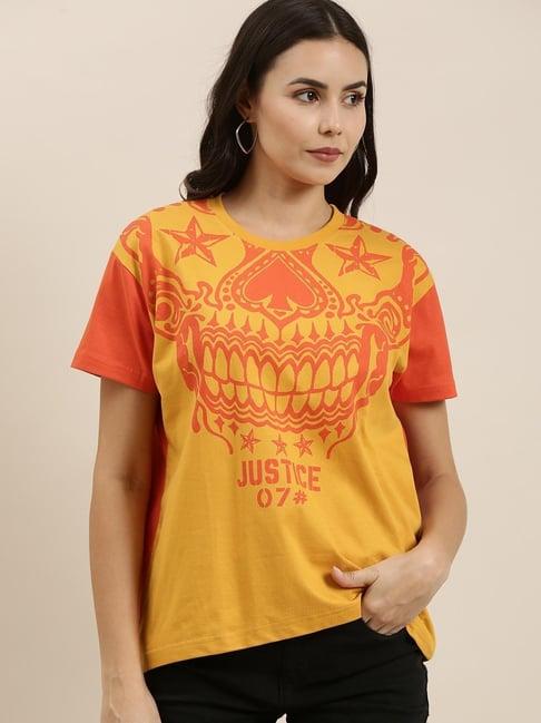 difference of opinion mustard graphic print t-shirt