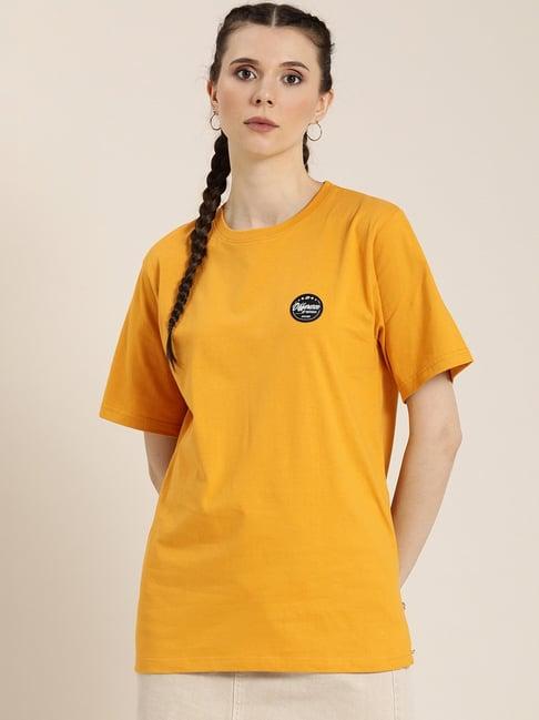 difference of opinion mustard printed crew t-shirt