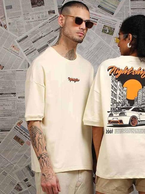 difference of opinion off white loose fit printed unisex t-shirt