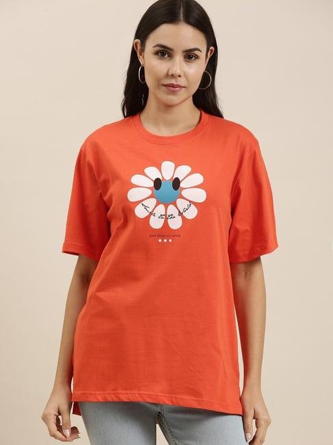 difference of opinion orange graphic print t-shirt