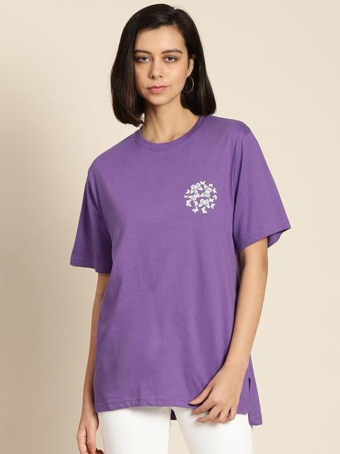 difference of opinion purple graphic print top