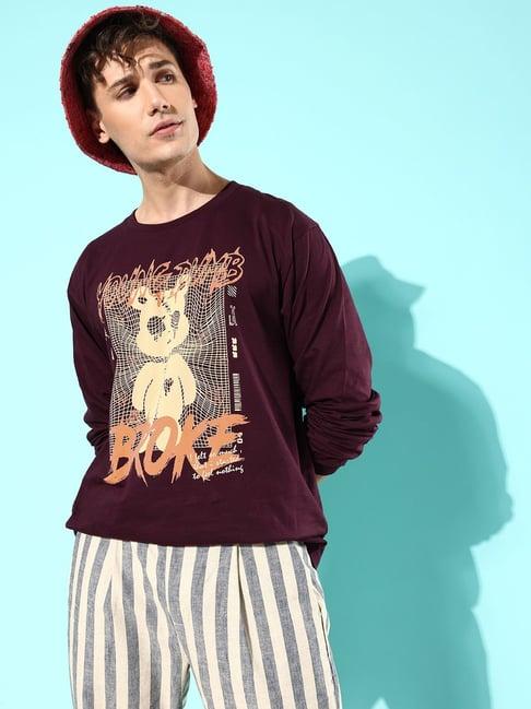 difference of opinion wine loose fit graphic print oversized t-shirt