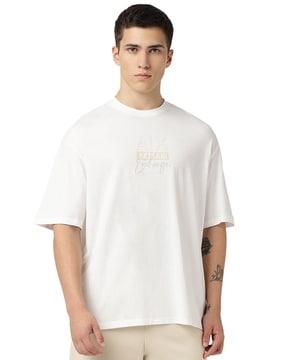 digital desert crew-neck drop-shoulder t-shirt