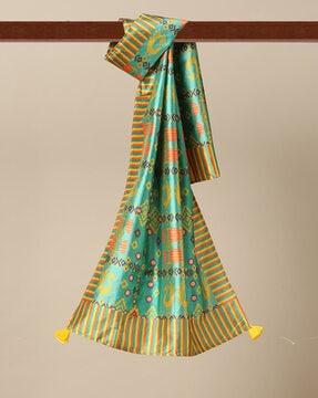 digital patola print bamboo silk stole