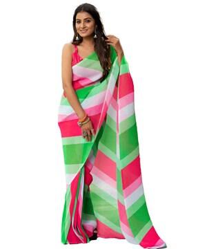 digital print georgette saree with pleatting printed saree