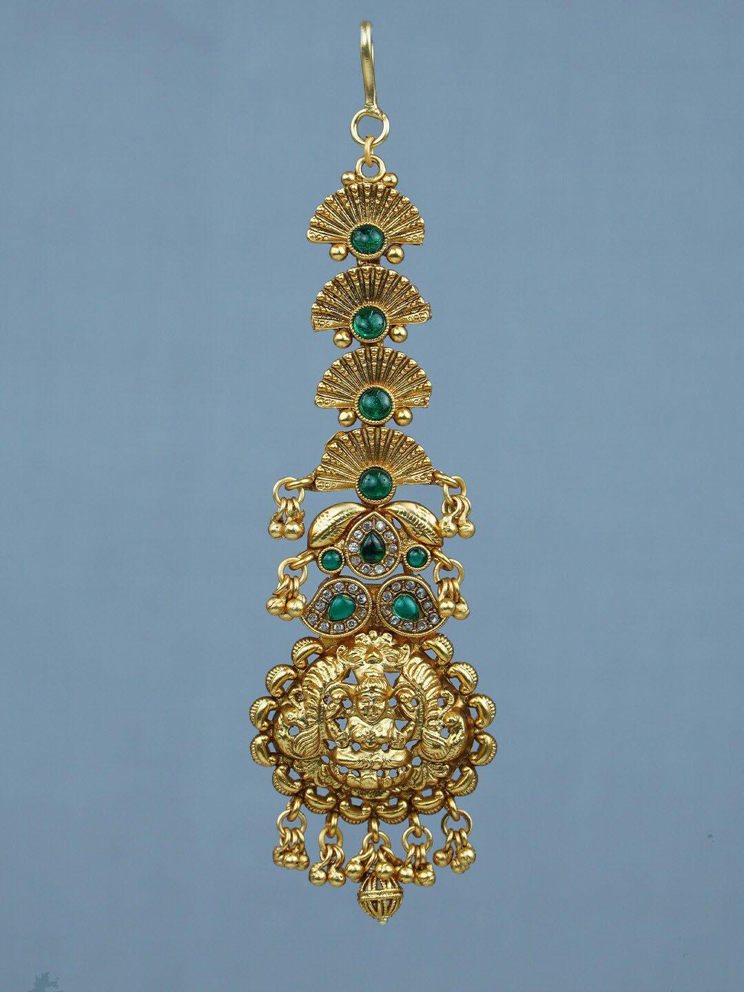 diksha collection beads studded temple maang tikka