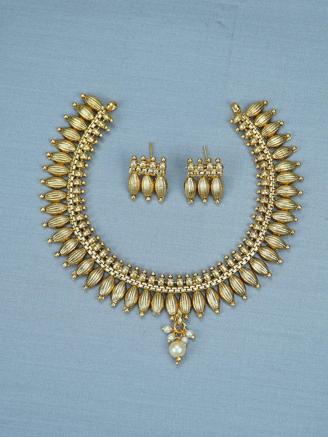 diksha collection gold-plated beaded jewellery set