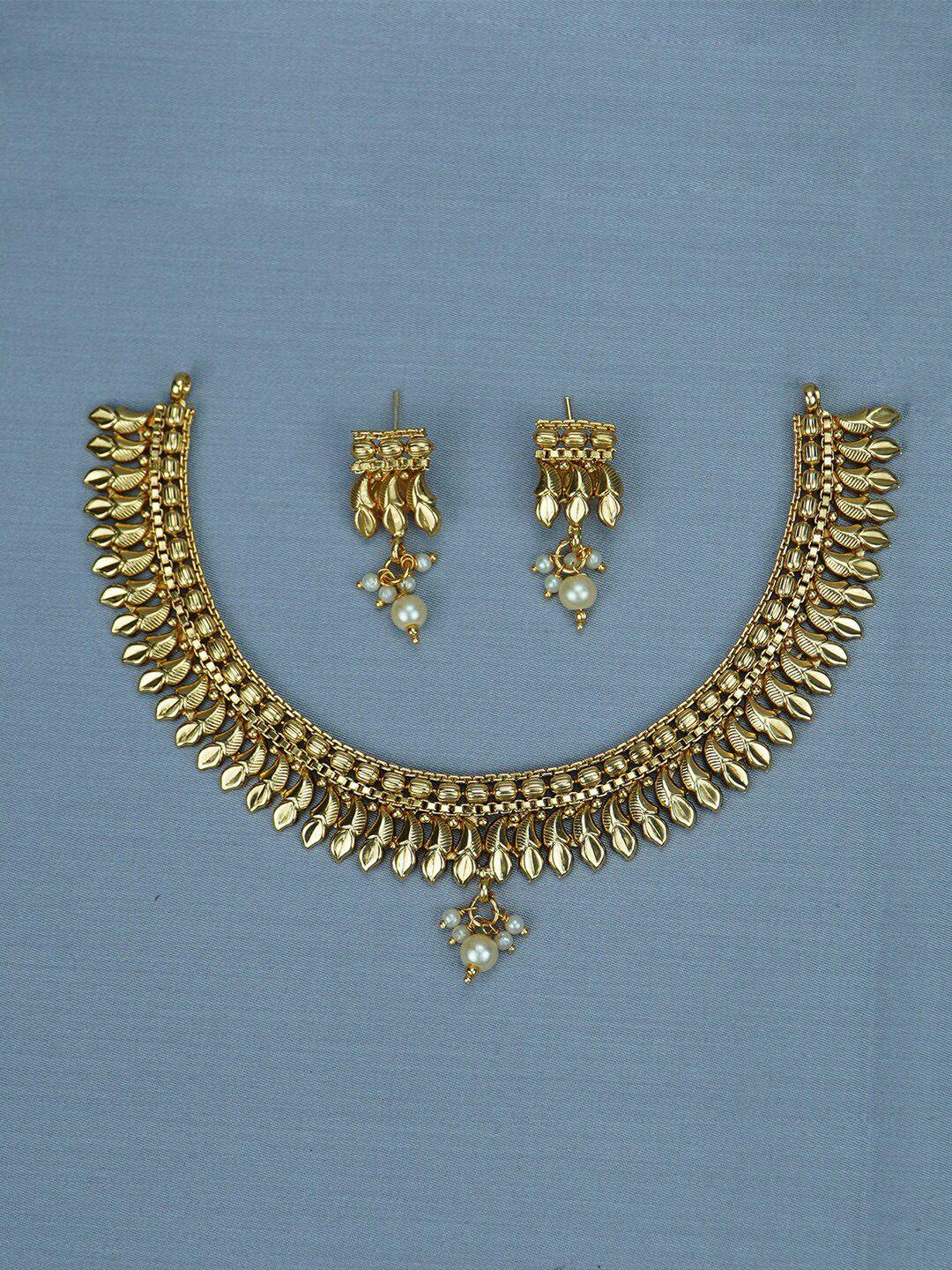 diksha collection gold-plated beaded jewellery set