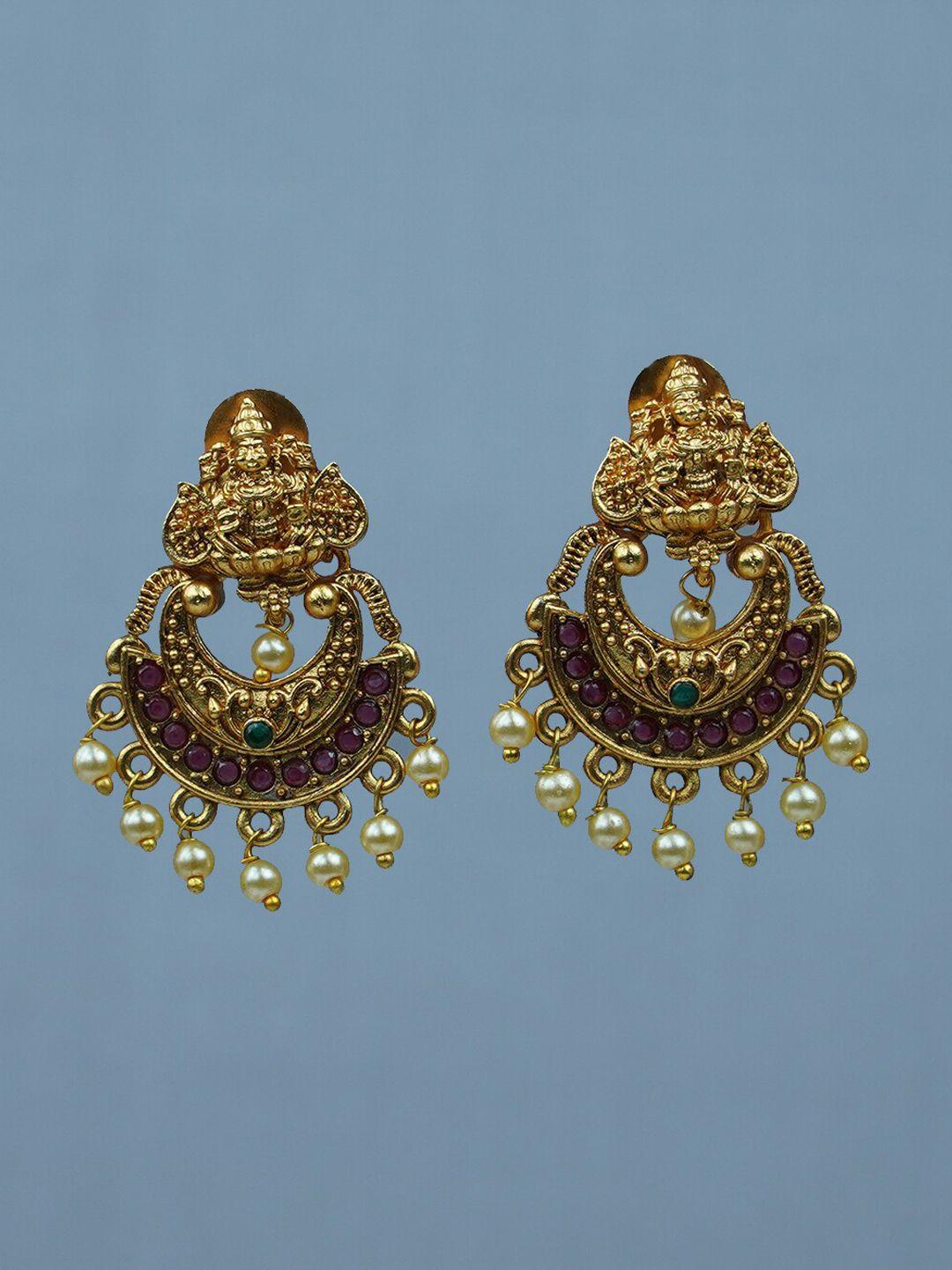 diksha collection gold plated contemporary chandbalis earrings