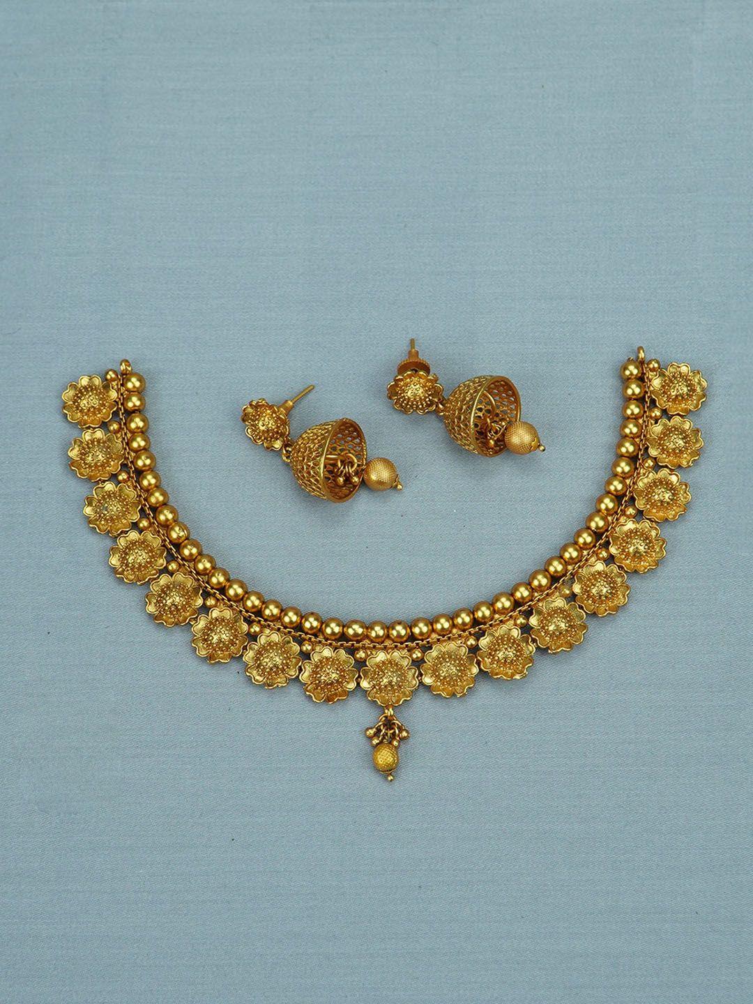 diksha collection gold-plated jewellery set