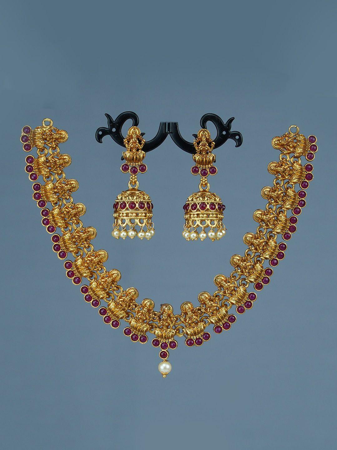 diksha collection gold-plated jewellery set