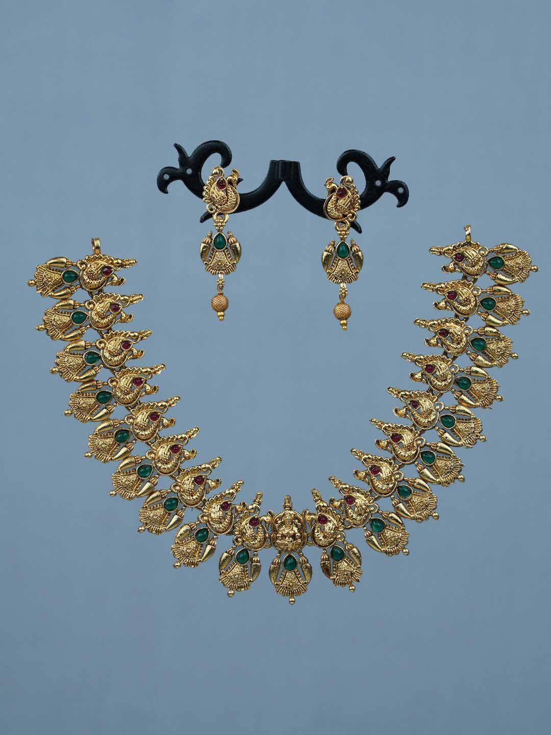 diksha collection gold-plated jewellery set